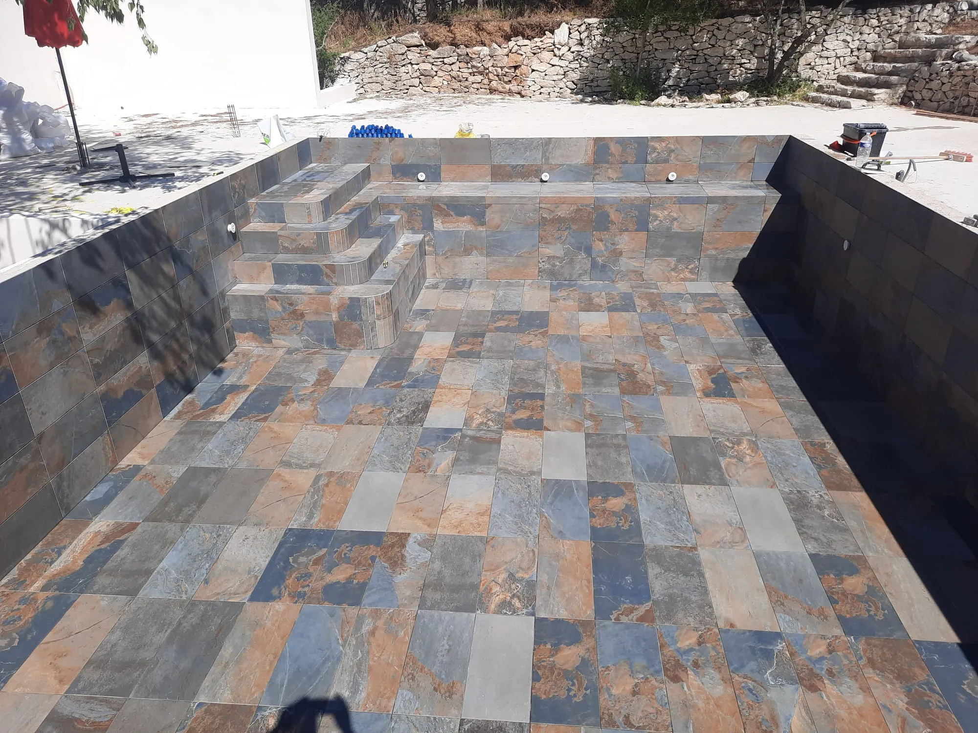 Carrelage d'une piscine